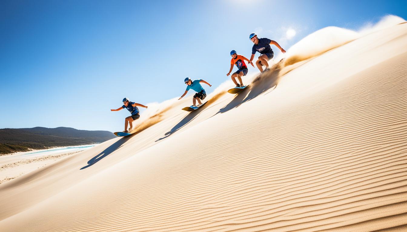 Sandboarding at Birubi Beach