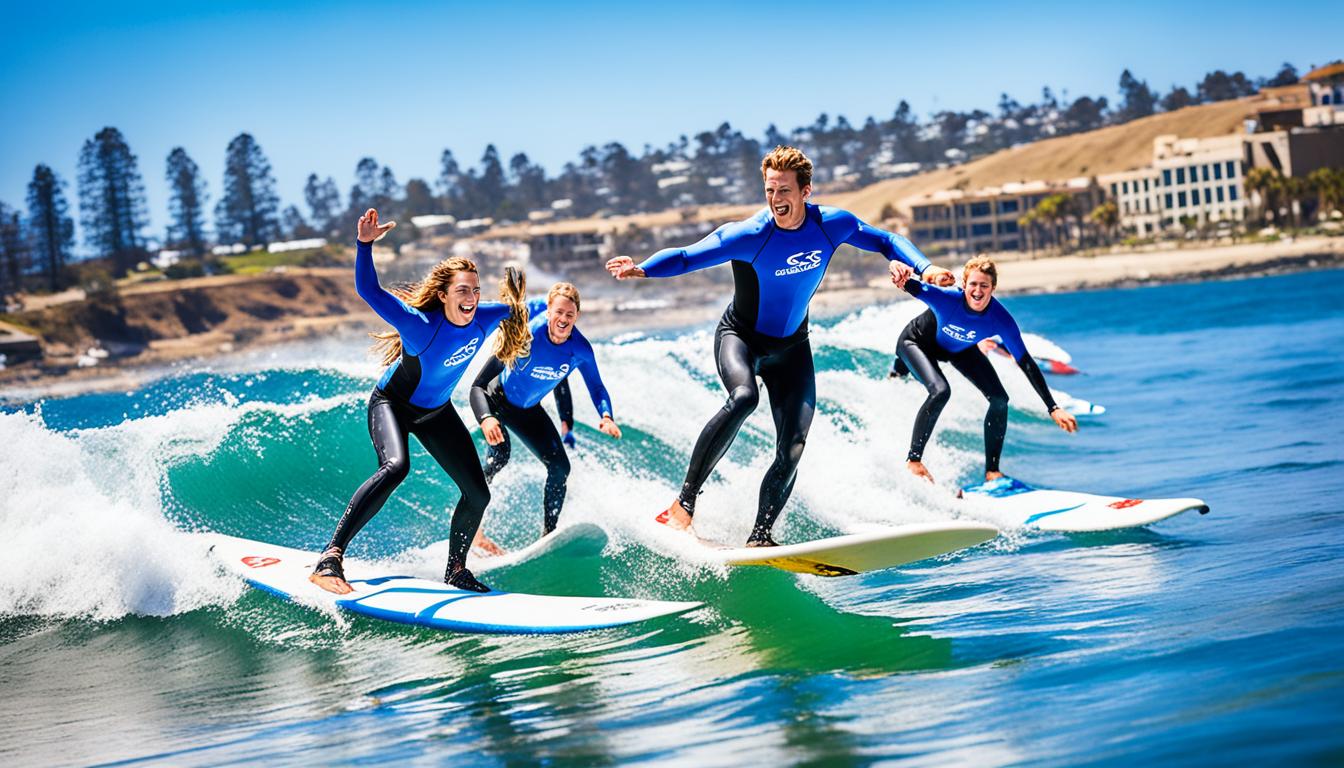 Surfing lesson in San Diego