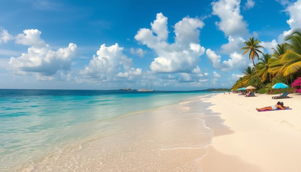 Anse de Sables beach vacation in Caribbean islands