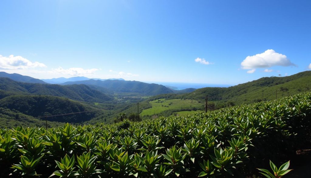 Coffee Plantation in Puerto Rico Mountain Scenery