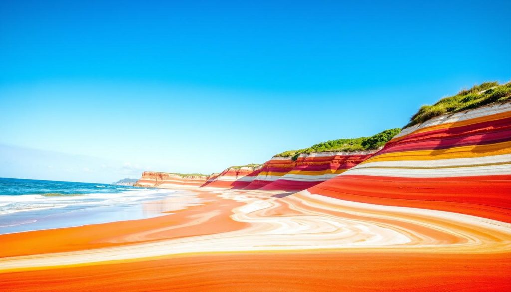 Colorful Sand Cliffs at Rainbow Beach