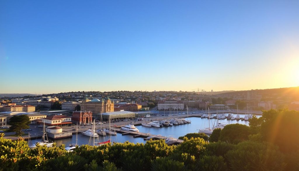 Fremantle cityscape and port