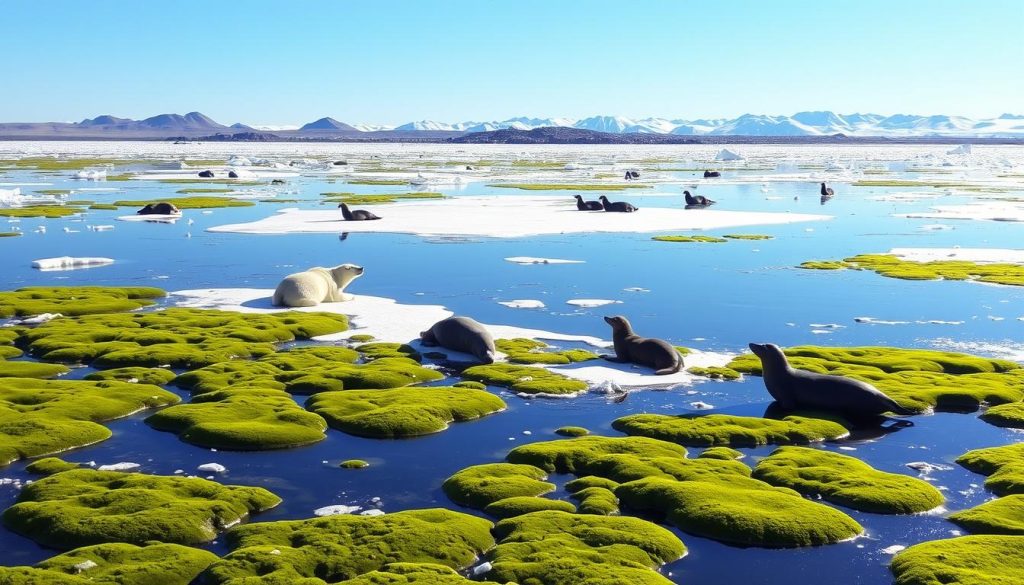 Greenland wildlife in Arctic landscape