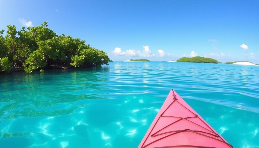 Kayaking in Chalk Sound