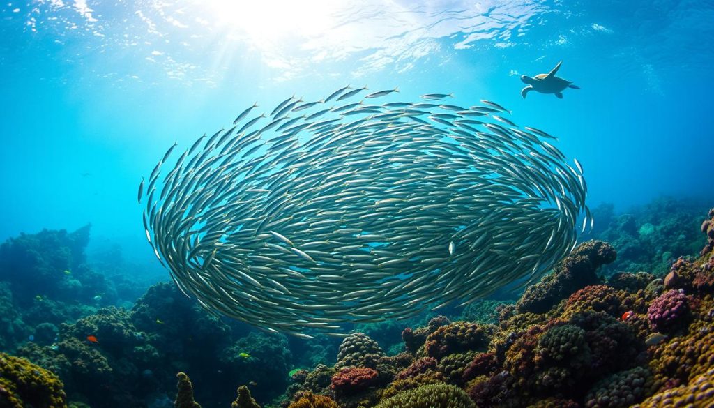 Moalboal sardine run underwater scene