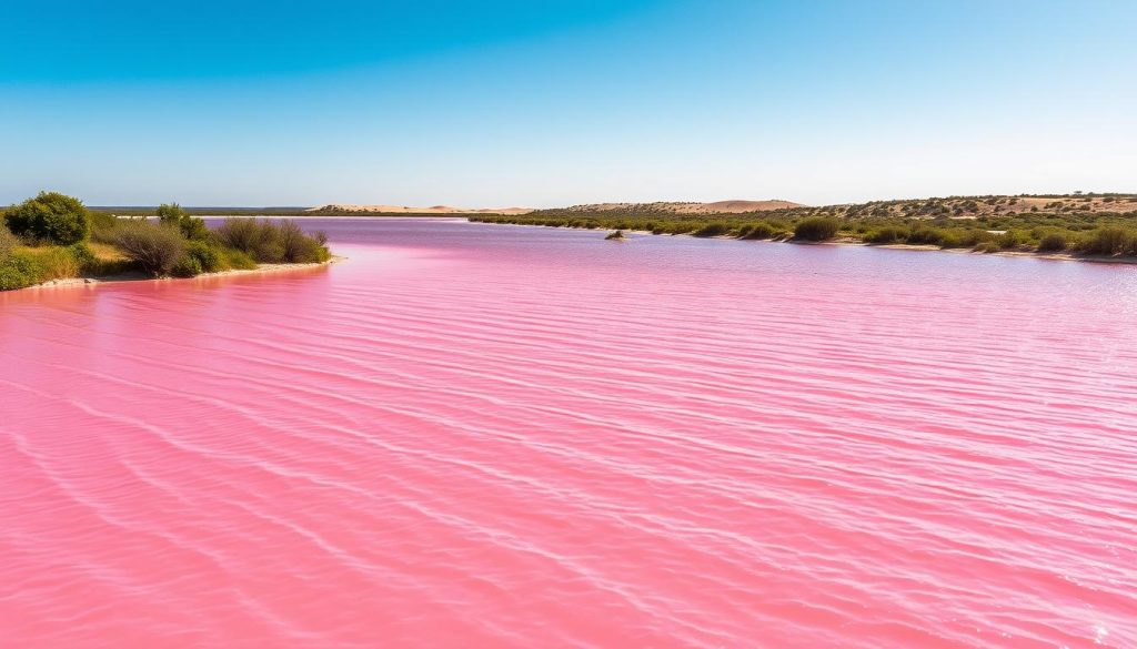 Pink Lake in Western Australia