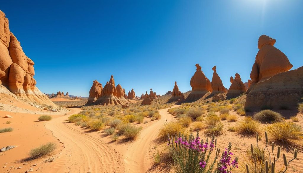 Scenic Trails in Pinnacles Desert Landscape