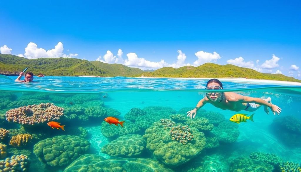 Snorkeling at Colombier Beach