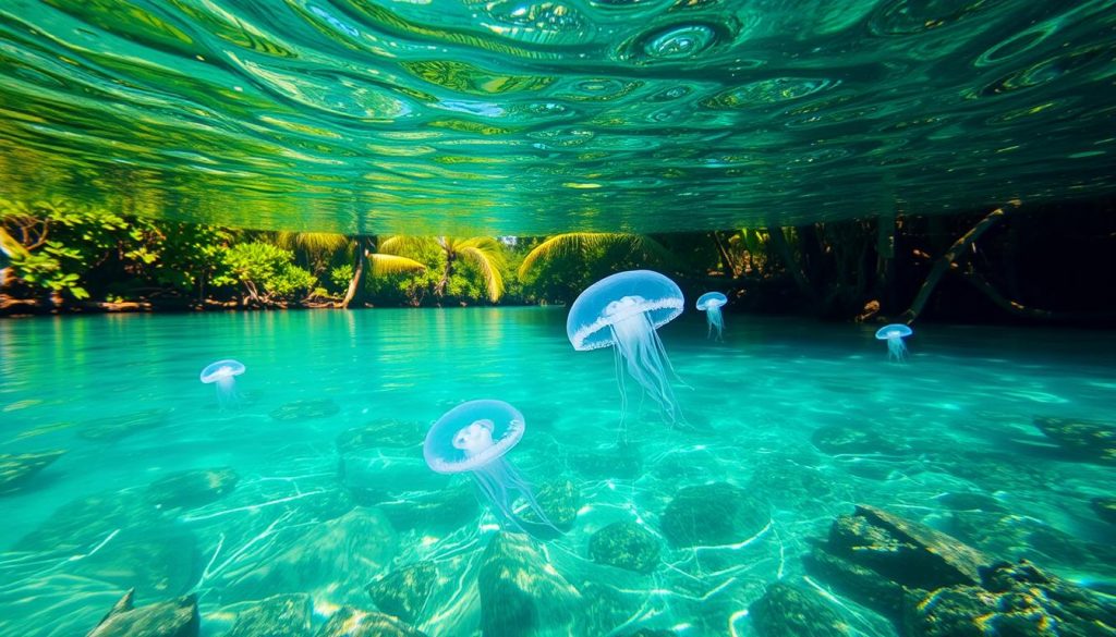 Stingless Jellyfish in Tojoman Lagoon