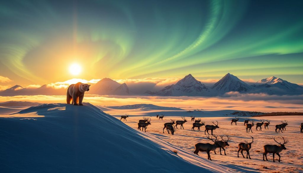 Arctic wildlife and scenic landscapes