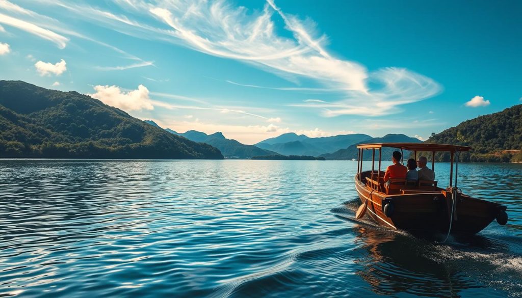 Boat cruises on the lake