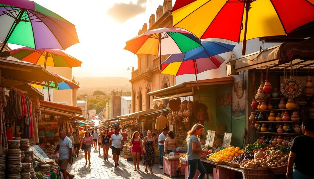 Colorful streets and markets in Merida