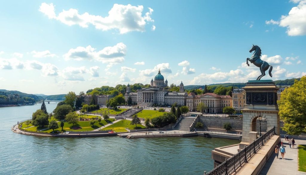 Deutsches Eck Landmark in Koblenz