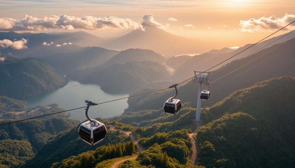 Hakone ropeway aerial view