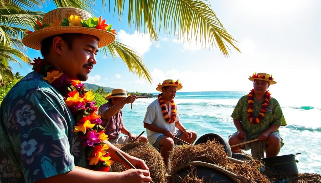 Hawaiian Workers on Baker Island