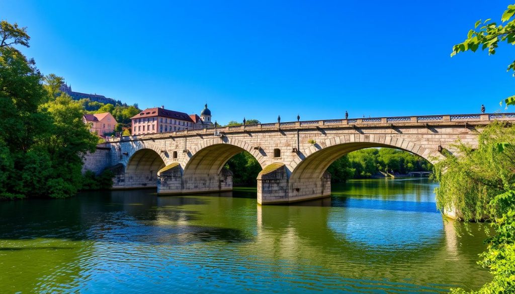 Old Stone Bridge Regensburg Danube River