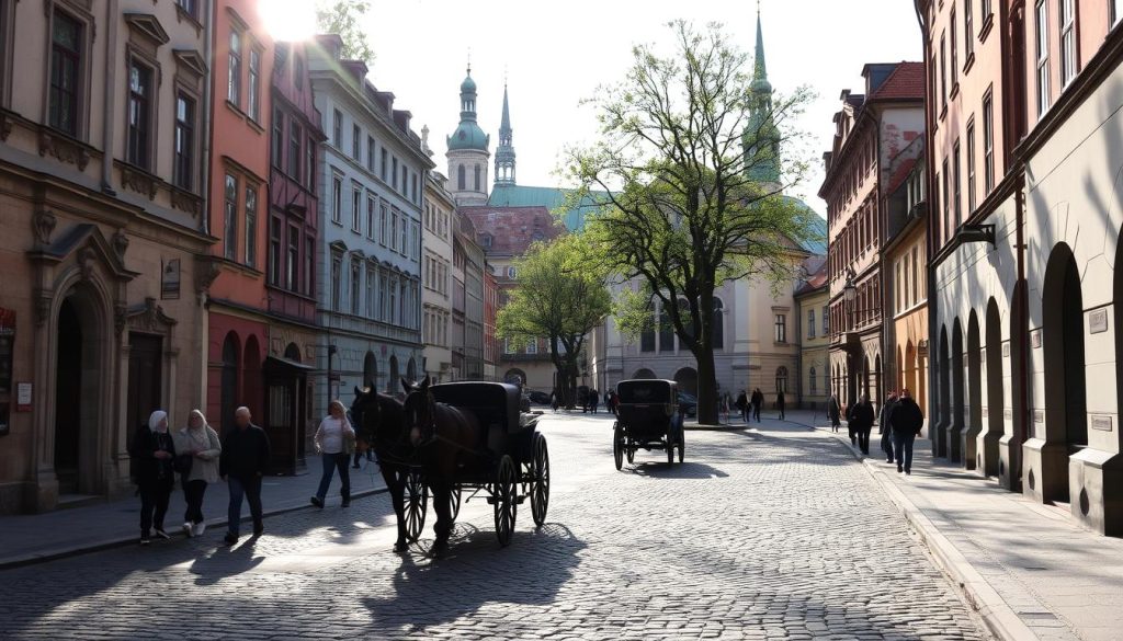 Old town cobblestone streets