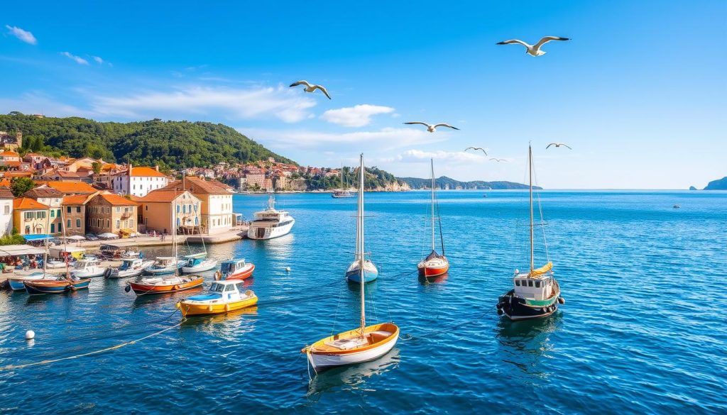 Rovinj Adriatic Sea coastal town harbor