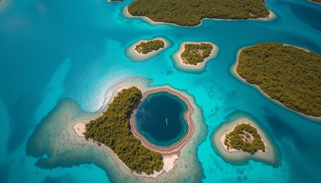 Scenic flight over Blue Hole