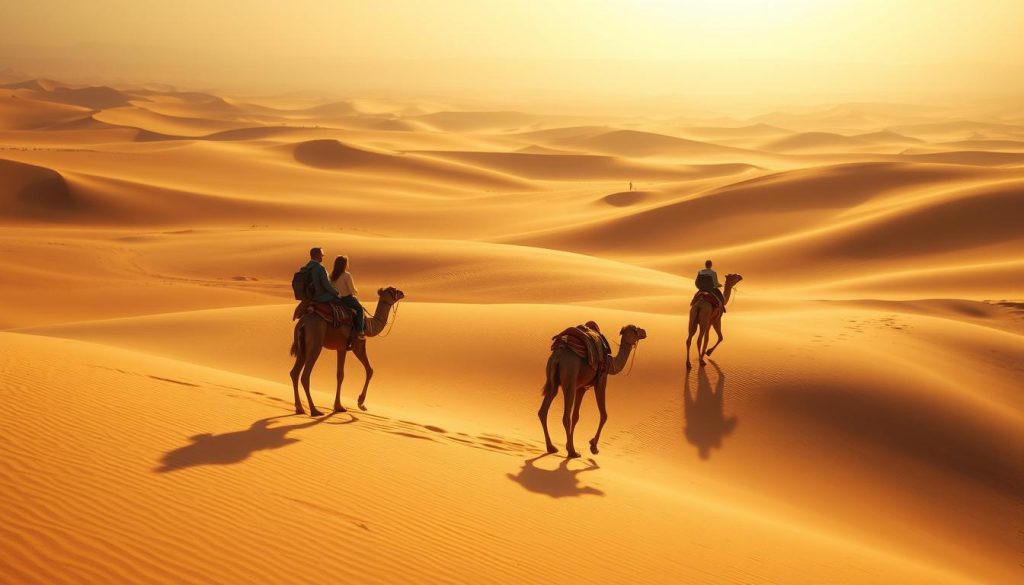 camel rides in desert