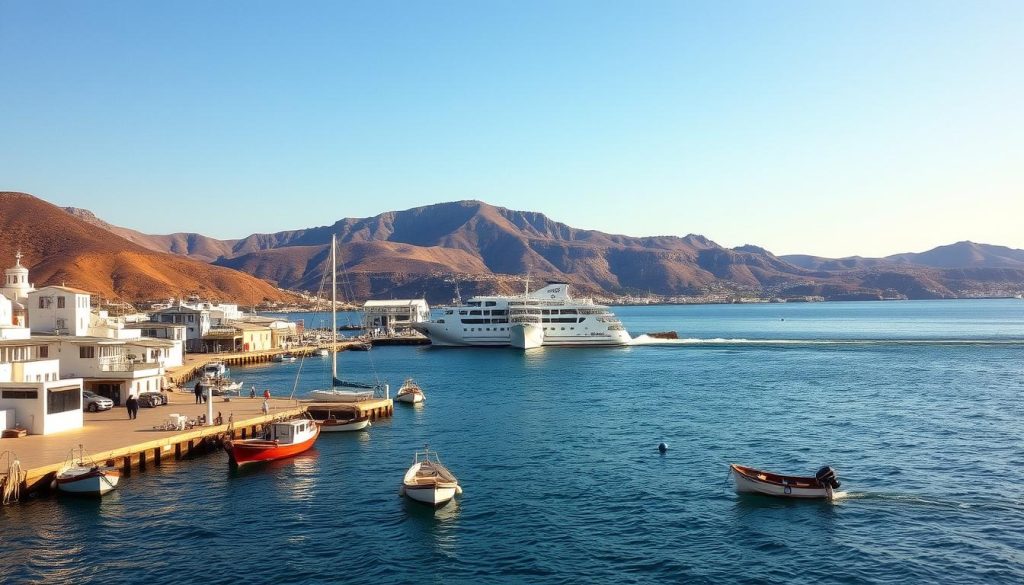 ferry port in Tinos