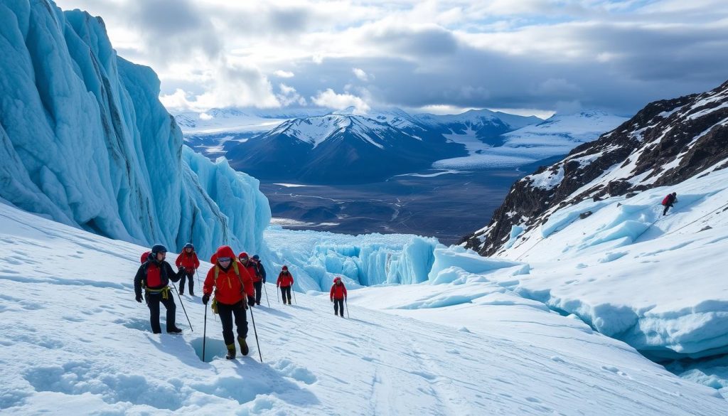 glacier hike and ice climbing