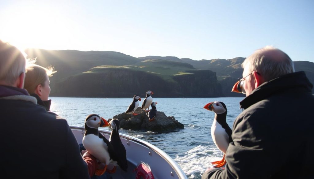 guided boat tour for puffin watching