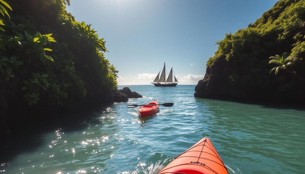 kayaking and boating local seascapes