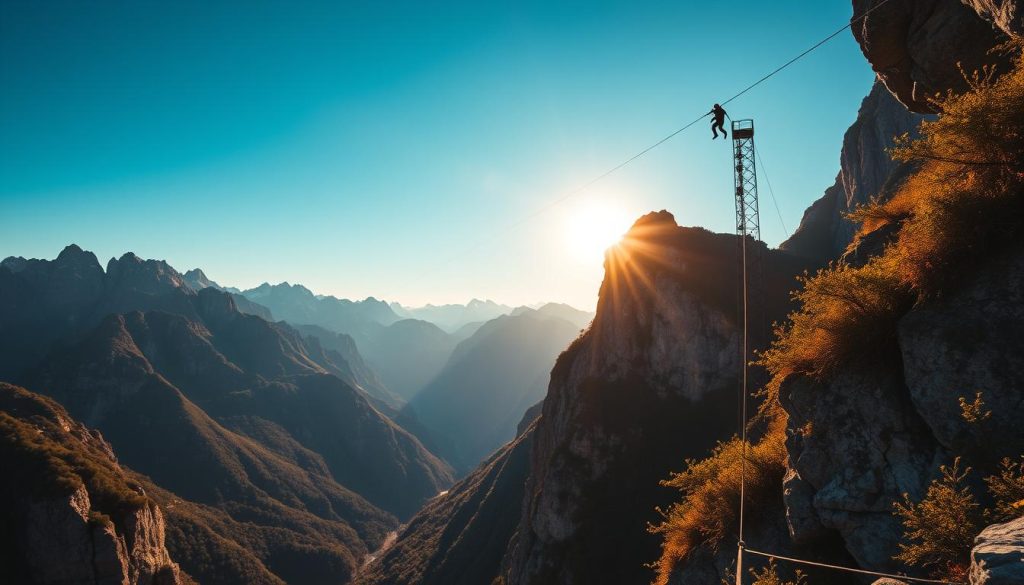 rock climbing and bungee jumping