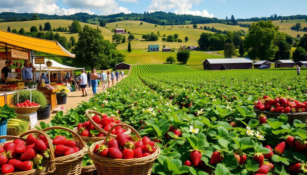 strawberry farms and local markets