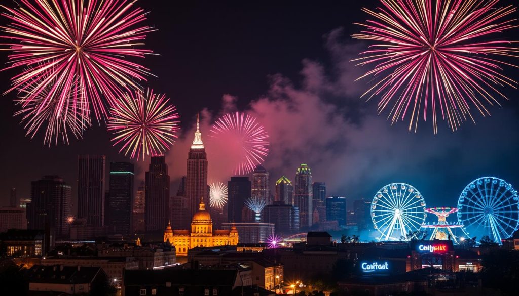 summer fireworks display