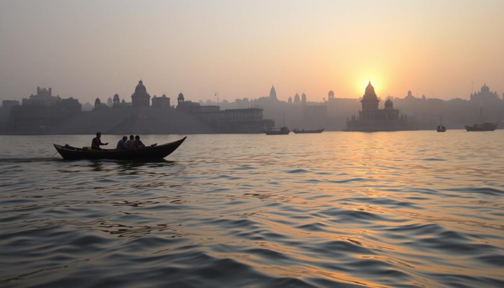 sunrise boat ride on the Ganges