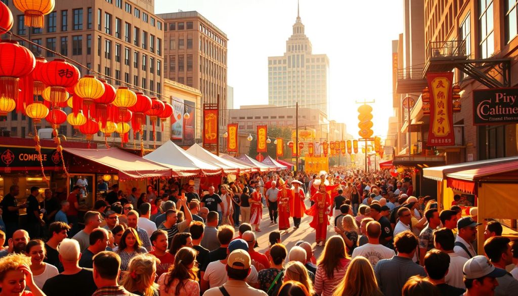 vibrant festival scene