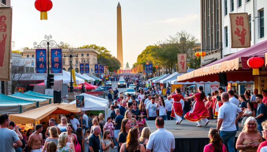 vibrant festival scene