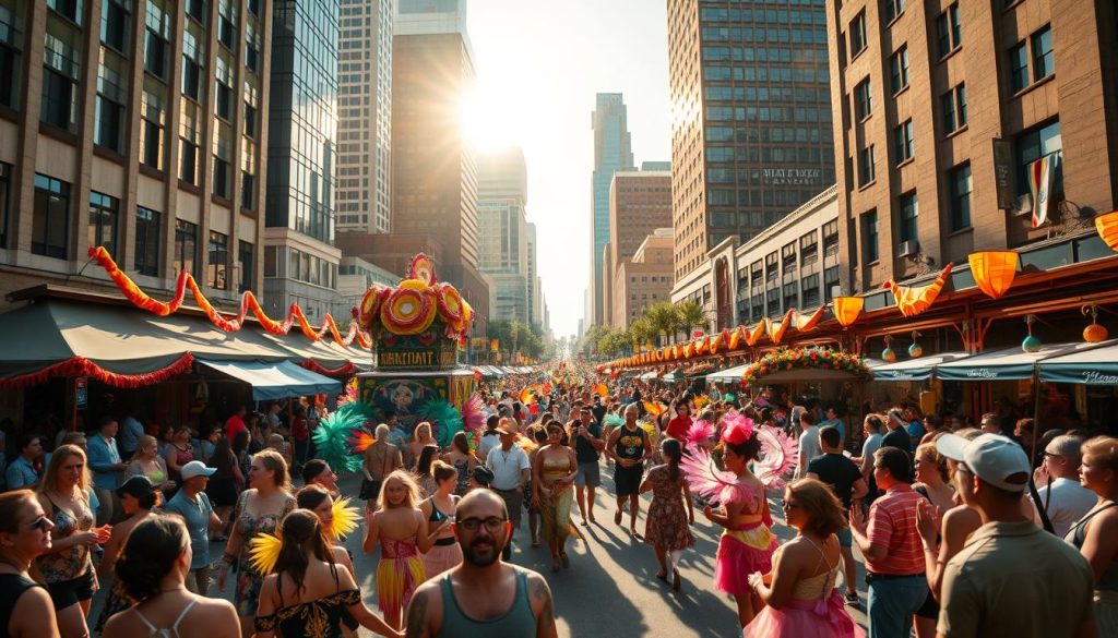 vibrant festival scene