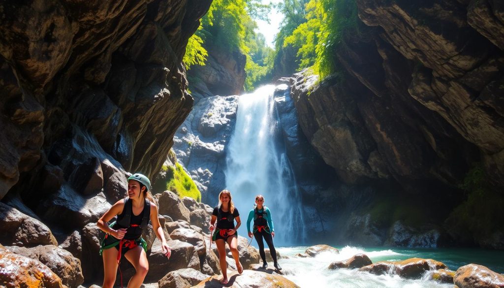 waterfall canyoning adventure