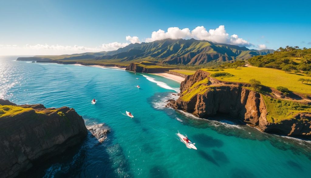 Honolua Bay snorkeling and surfing