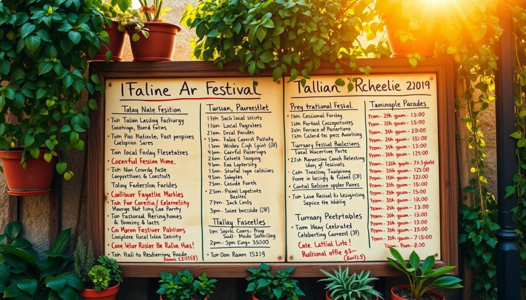Italian festival schedule and closures