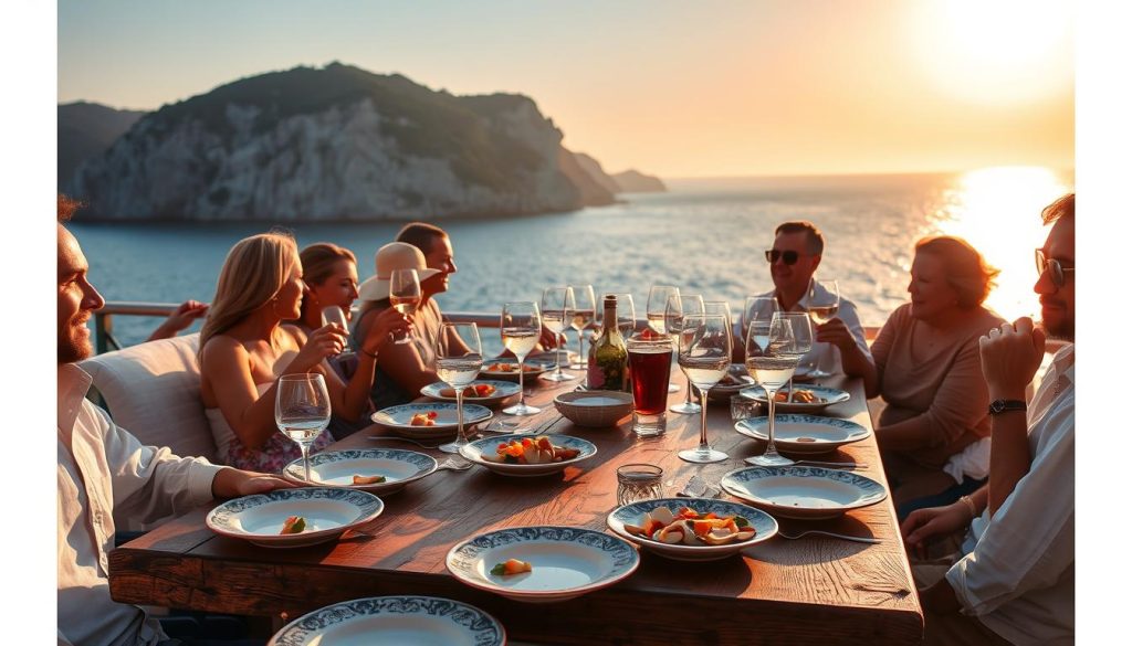 Ponza Island sunset dining