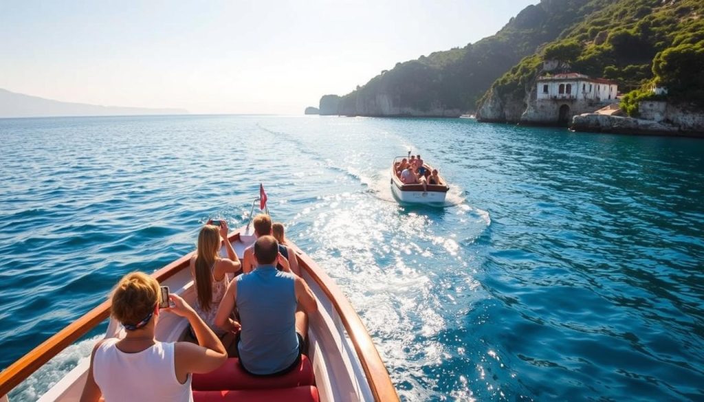 boat tour on the sea