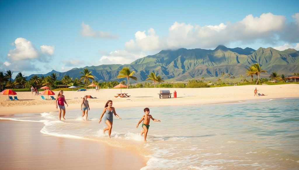 family-friendly beach