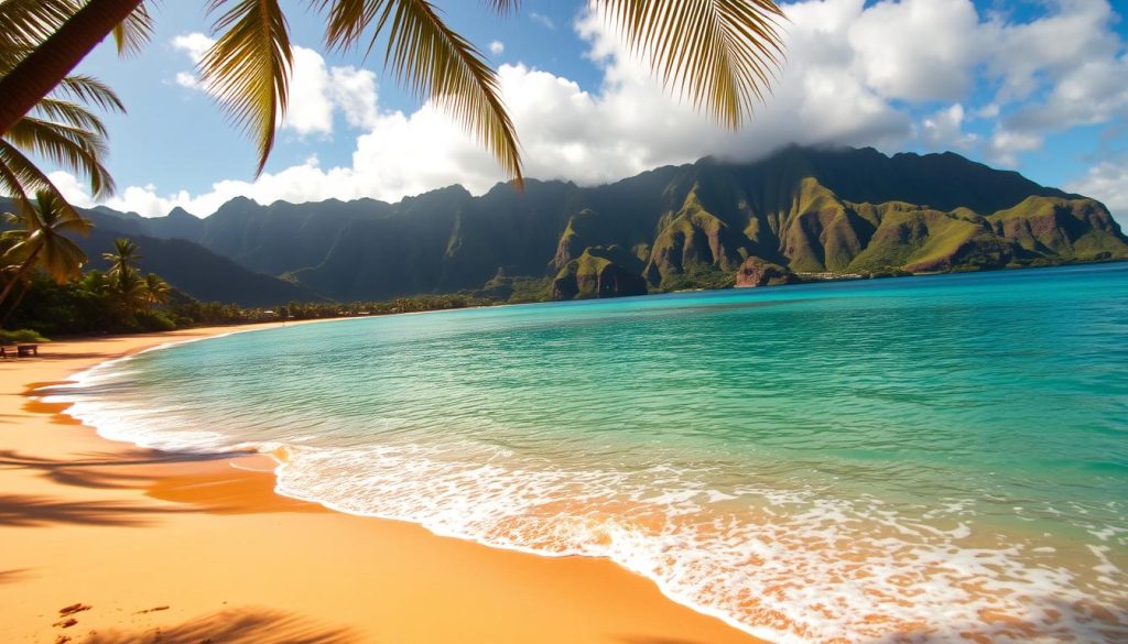 hanalei bay scenic backdrop