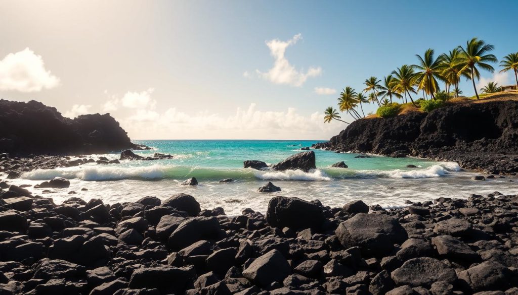 lava rock beach