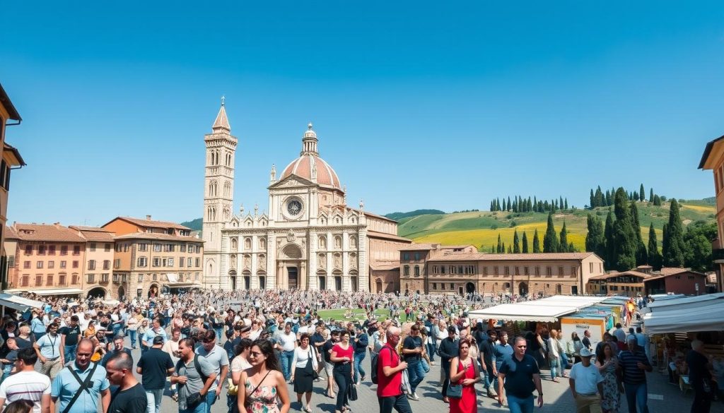 navigating crowds and attractions