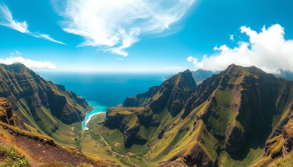 panoramic view of cliffs and ocean