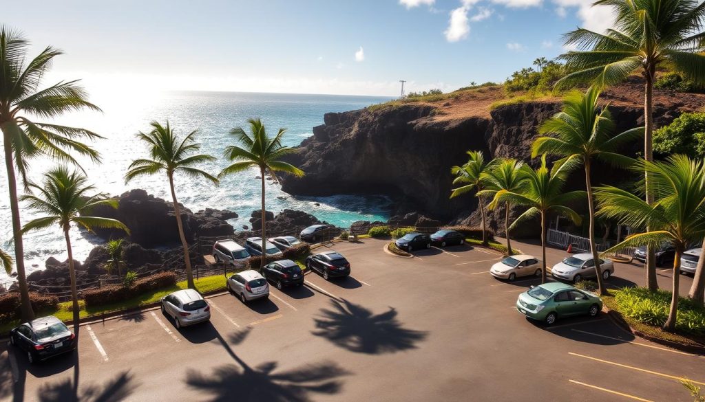 parking lot at Halona Beach Cove