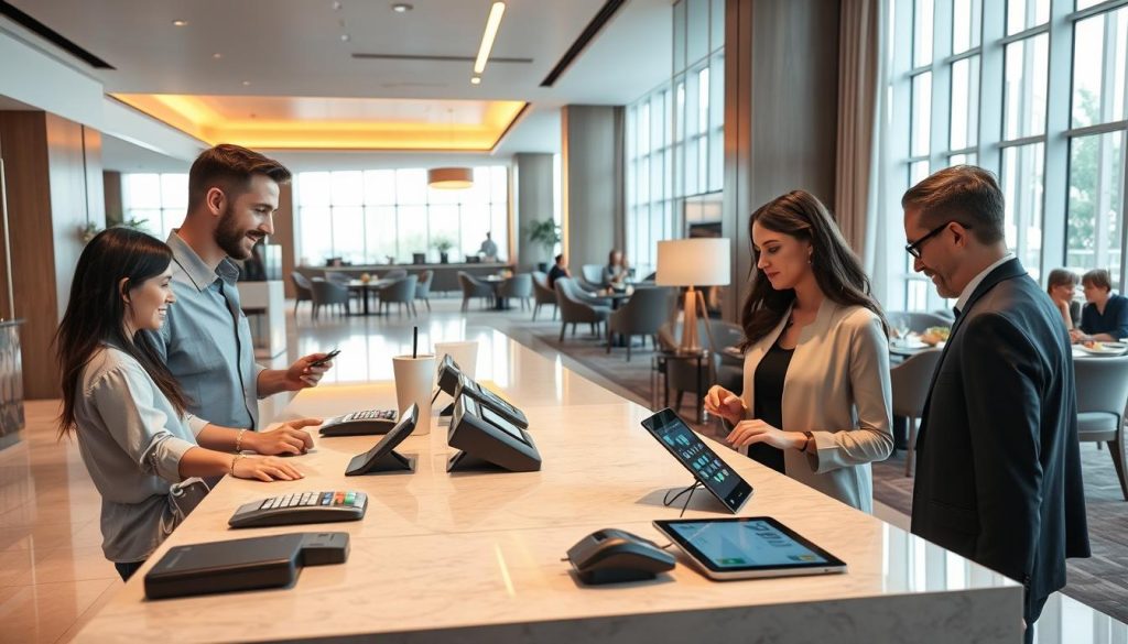 payment services at hotels and restaurants