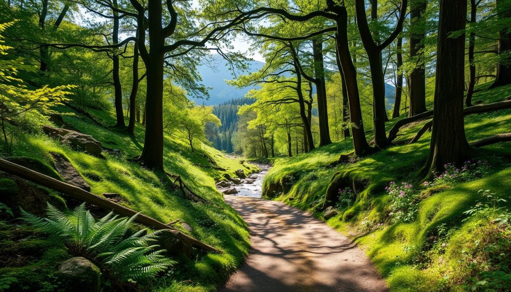 scenic forest trails in north wales
