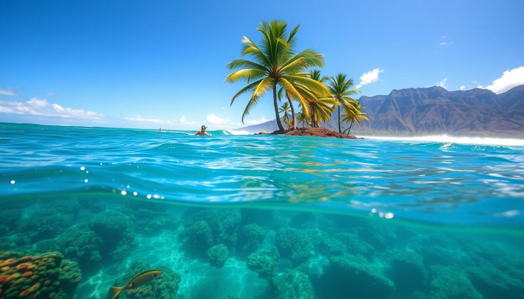 snorkeling and surfing at North Shore