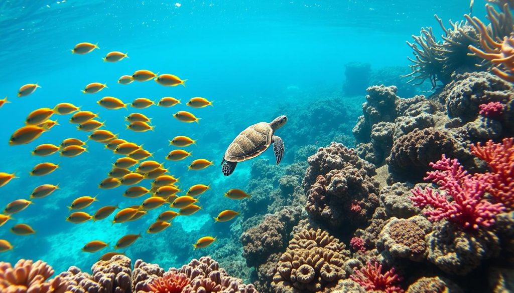 snorkeling marine life